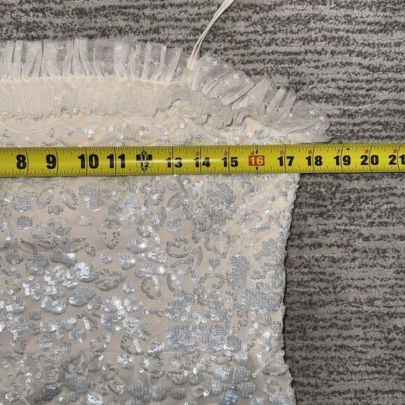 NWT Needle & Thread Regal Rose Gloss Strapless Micro Mini Dress Champagne Size14 - Picture 8 of 14